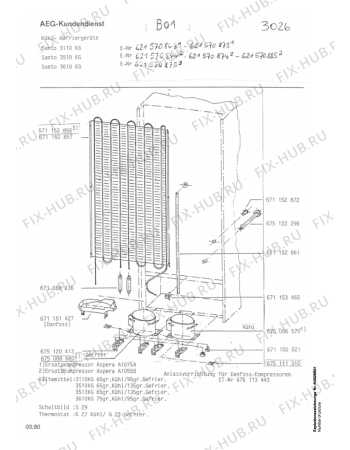 Взрыв-схема холодильника Aeg SAN3110KG - Схема узла Refrigerator cooling system